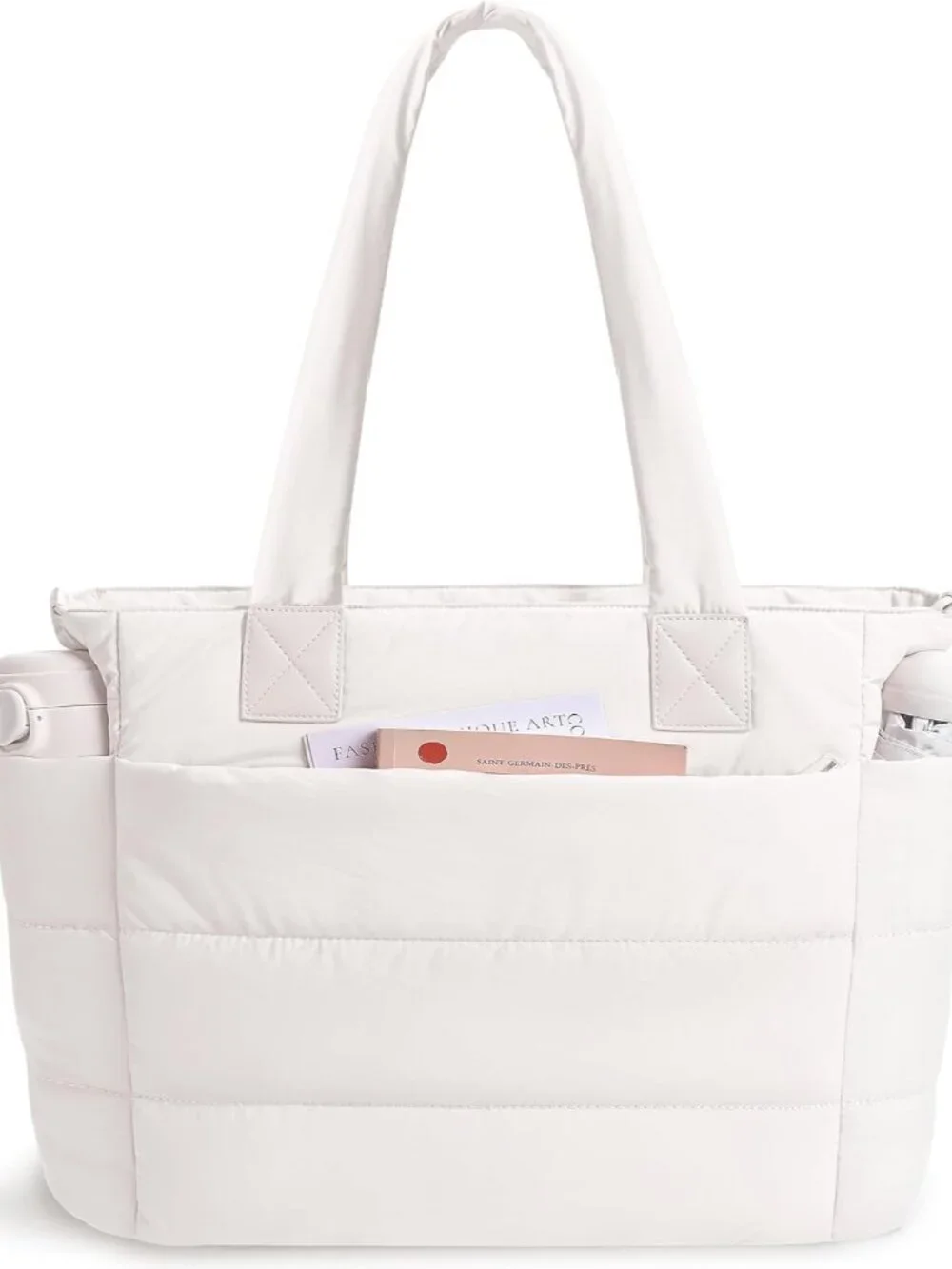 Puffer Tote Bag for Women Quilted Nurse Bag Lightweight Work Bag for Teacher Tra
